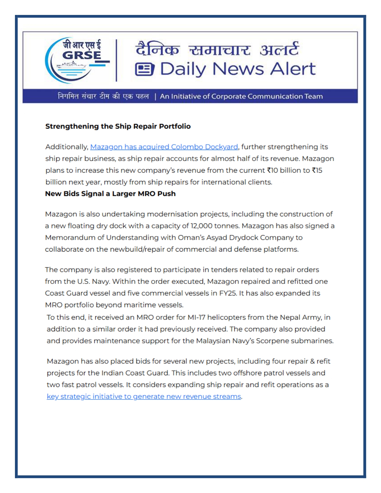   Press Coverage: 11 DEC 25: FINANCIAL EXPRESS 